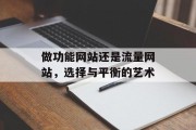 做功能网站还是流量网站,选择与平衡的艺术 做功能网站还是流量网站,选择与平衡的艺术