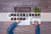 网站总流量上涨背后的机遇与挑战 网站总流量上涨背后的机遇与挑战