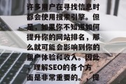 SEO是指搜索引擎优化。在互联网的今天,许多用户在寻找信息时都会使用搜索引擎。但是,如果你不知道如何提升你的网站排名,那么就可能会影响到你的用户体验和收入。因此,理解SEO的各个方面是非常重要的。,提升网站排名,SEO技巧指南 SEO是指搜索引擎优化。在互联网的今天,许多用户在寻找信息时都会使用搜索引擎。但是,如果你不知道如何提升你的网站排名,那么就可能会影响到你的用户体验和收入。因此,理解SEO的各个方面是非常重要的。,提升网站排名,SEO技巧指南