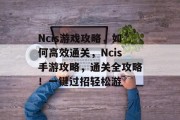 Ncis游戏攻略，如何高效通关，Ncis手游攻略，通关全攻略！一键过招轻松游