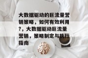 大数据驱动的巨流量营销策略,如何有效利用?,大数据驱动巨流量营销,策略制定与执行指南 大数据驱动的巨流量营销策略,如何有效利用?,大数据驱动巨流量营销,策略制定与执行指南