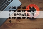 大数据提升流量，如何更好地利用大数据技术？，提升网站流量，利用大数据技术的关键策略