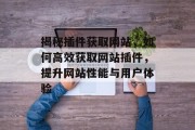 揭秘插件获取网站,如何高效获取网站插件,提升网站性能与用户体验 揭秘插件获取网站,如何高效获取网站插件,提升网站性能与用户体验