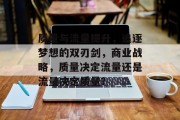 质量与流量提升,追逐梦想的双刃剑,商业战略,质量决定流量还是流量决定质量? 质量与流量提升,追逐梦想的双刃剑,商业战略,质量决定流量还是流量决定质量?