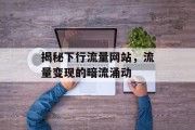 揭秘下行流量网站,流量变现的暗流涌动 揭秘下行流量网站,流量变现的暗流涌动