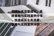 实现七天流量提升,系统策略与实践案例分享,快速成长七天流量,策略与实践案例分析