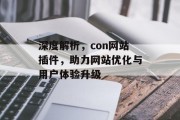 深度解析,con网站插件,助力网站优化与用户体验升级 深度解析,con网站插件,助力网站优化与用户体验升级