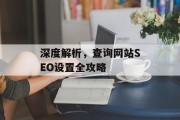 深度解析,查询网站SEO设置全攻略 深度解析,查询网站SEO设置全攻略