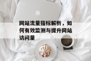 网站流量指标解析，如何有效监测与提升网站访问量