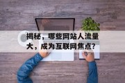 揭秘,哪些网站人流量大,成为互联网焦点? 揭秘,哪些网站人流量大,成为互联网焦点?