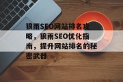 狼雨SEO网站排名攻略，狼雨SEO优化指南，提升网站排名的秘密武器