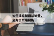 如何提高新网站流量,全方位策略解析 如何提高新网站流量,全方位策略解析