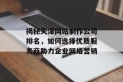 揭秘天津网站制作公司排名，如何选择优质服务商助力企业网络营销