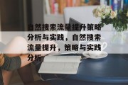 自然搜索流量提升策略分析与实践,自然搜索流量提升,策略与实践分析 自然搜索流量提升策略分析与实践,自然搜索流量提升,策略与实践分析