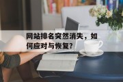 网站排名突然消失,如何应对与恢复? 网站排名突然消失,如何应对与恢复?
