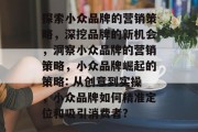 探索小众品牌的营销策略,深挖品牌的新机会,洞察小众品牌的营销策略,小众品牌崛起的策略: 从创意到实操,小众品牌如何精准定位和吸引消费者? 探索小众品牌的营销策略,深挖品牌的新机会,洞察小众品牌的营销策略,小众品牌崛起的策略: 从创意到实操,小众品牌如何精准定位和吸引消费者?