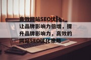 高效网站SEO优化,让品牌影响力倍增,提升品牌影响力,高效的网站SEO优化策略