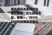 提升网站流量和IP流量的策略,优化网站流量,策略一、SEO与SEM的区别及实践方法