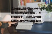 高效网站排名优化外包服务提供商的推荐，互联网霸主，选择高效网站排名优化外包服务提供商