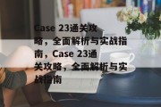 Case 23通关攻略，全面解析与实战指南，Case 23通关攻略，全面解析与实战指南
