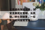 花费提升淘宝流量,淘宝流量优化策略,从抓取、转化到销售,一招教你如何提高流量