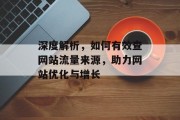 深度解析,如何有效查网站流量来源,助力网站优化与增长 深度解析,如何有效查网站流量来源,助力网站优化与增长