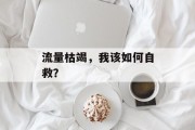 流量枯竭,我该如何自救? 流量枯竭,我该如何自救?