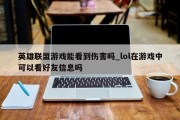英雄联盟游戏能看到伤害吗_lol在游戏中可以看好友信息吗 英雄联盟游戏能看到伤害吗_lol在游戏中可以看好友信息吗