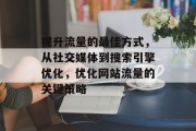 提升流量的最佳方式,从社交媒体到搜索引擎优化,优化网站流量的关键策略 提升流量的最佳方式,从社交媒体到搜索引擎优化,优化网站流量的关键策略