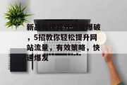 新品如何提升流量爆破，5招教你轻松提升网站流量，有效策略，快速爆发