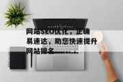 网站SEO优化,正确易速达,助您快速提升网站排名 网站SEO优化,正确易速达,助您快速提升网站排名