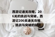 西游记通关攻略，206关的挑战与突破，西游记206关通关攻略，挑战与突破的秘诀