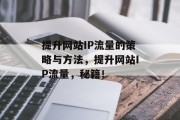 提升网站IP流量的策略与方法,提升网站IP流量,秘籍! 提升网站IP流量的策略与方法,提升网站IP流量,秘籍!
