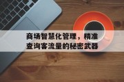 商场智慧化管理，精准查询客流量的秘密武器