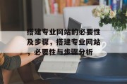 搭建专业网站的必要性及步骤，搭建专业网站，必要性与步骤分析