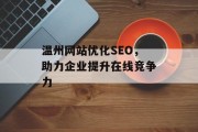 温州网站优化SEO，助力企业提升在线竞争力