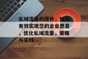 私域流量的提升，如何有效实现您的企业愿景，优化私域流量，策略与实践