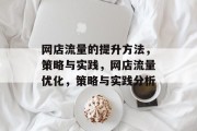 网店流量的提升方法,策略与实践,网店流量优化,策略与实践分析 网店流量的提升方法,策略与实践,网店流量优化,策略与实践分析