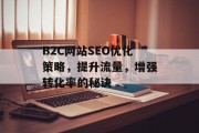 B2C网站SEO优化策略，提升流量，增强转化率的秘诀
