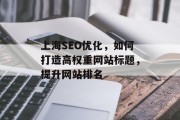 上海SEO优化,如何打造高权重网站标题,提升网站排名 上海SEO优化,如何打造高权重网站标题,提升网站排名