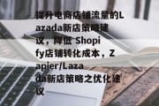 提升电商店铺流量的Lazada新店策略建议,降低 Shopify店铺转化成本,Zapier/Lazada新店策略之优化建议 提升电商店铺流量的Lazada新店策略建议,降低 Shopify店铺转化成本,Zapier/Lazada新店策略之优化建议