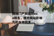揭秘门户网站Alexa排名,提升网站影响力的关键因素 揭秘门户网站Alexa排名,提升网站影响力的关键因素