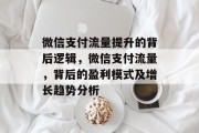 微信支付流量提升的背后逻辑,微信支付流量,背后的盈利模式及增长趋势分析 微信支付流量提升的背后逻辑,微信支付流量,背后的盈利模式及增长趋势分析