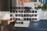 移动流量过滤网站,在线安全与隐私的双重挑战,移动流量网站的安全与隐私,双重挑战的挑战与对策 移动流量过滤网站,在线安全与隐私的双重挑战,移动流量网站的安全与隐私,双重挑战的挑战与对策