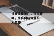 提升流量推广,引流策略,提高网站流量的5大策略