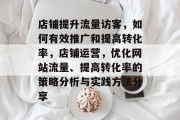 店铺提升流量访客，如何有效推广和提高转化率，店铺运营，优化网站流量、提高转化率的策略分析与实践方法分享