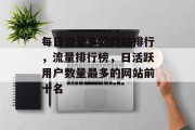 每日流量多的网站排行,流量排行榜,日活跃用户数量最多的网站前十名 每日流量多的网站排行,流量排行榜,日活跃用户数量最多的网站前十名