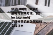 伊罕600提升流量的策略与实践方法,提升Instagram帖子曝光量的有效策略和实践指南 伊罕600提升流量的策略与实践方法,提升Instagram帖子曝光量的有效策略和实践指南