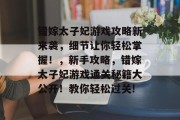 错嫁太子妃游戏攻略新来袭，细节让你轻松掌握！，新手攻略，错嫁太子妃游戏通关秘籍大公开！教你轻松过关!
