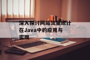 深入探讨网站流量统计在Java中的应用与实现 深入探讨网站流量统计在Java中的应用与实现